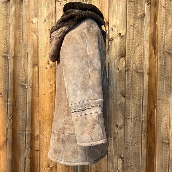 Vintage Furella Helsinki Fur Heavy Winter Coat Suede Leather - Picture 3 of 10